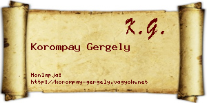 Korompay Gergely névjegykártya
